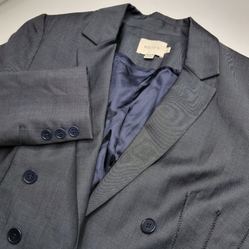 Reiss Charcoal Double-Breasted Blazer